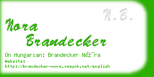 nora brandecker business card